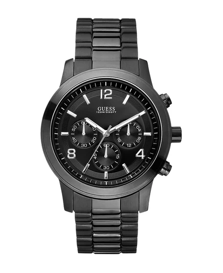 Мужские аналоговые часы Guess из стали 44 мм, черные