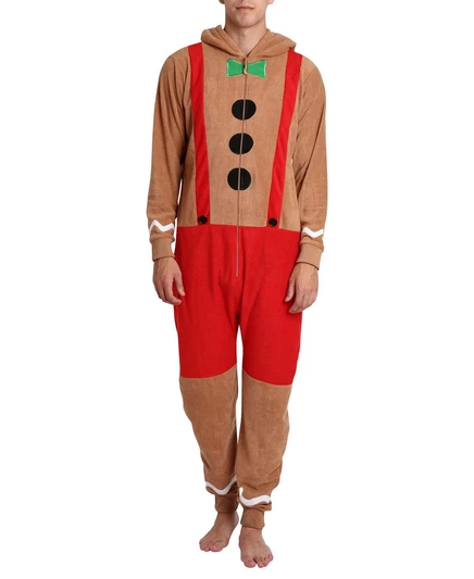 Новая флисовая пижама для мужчин Sleep Hero gingerbread man