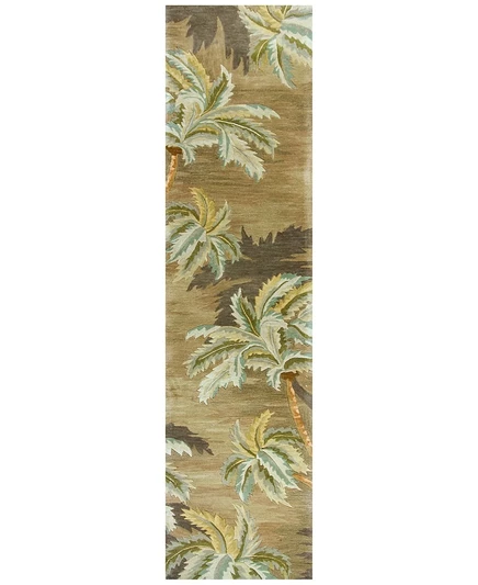 Дорожка KAS Sparta Palm Trees 3102, 76×305 см, зеленая
