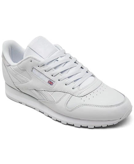 Мужские кроссовки reebok classic leather кожаные, белые
