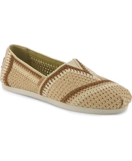 Женские классические эспадрильи TOMS Alpargata без застежки на плоской подошве коричнево-бежевого цвета
