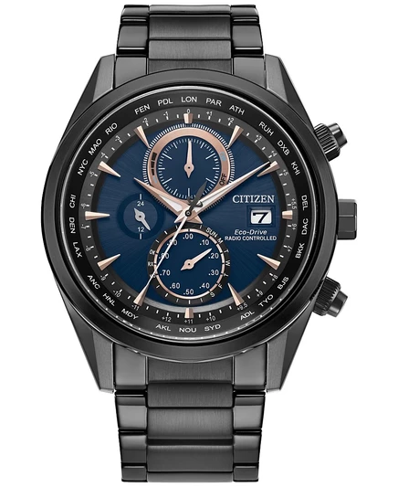 Мужские часы Citizen AT8265-57L Eco-Drive, 43 мм, черные