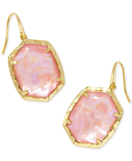 Серьги Kendra Scott Daphne, 14k позолота, жемчуг, оранжевые