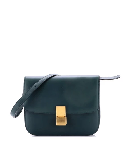 Женская сумка Pre-Owned Celine Classic Box средняя, зеленая