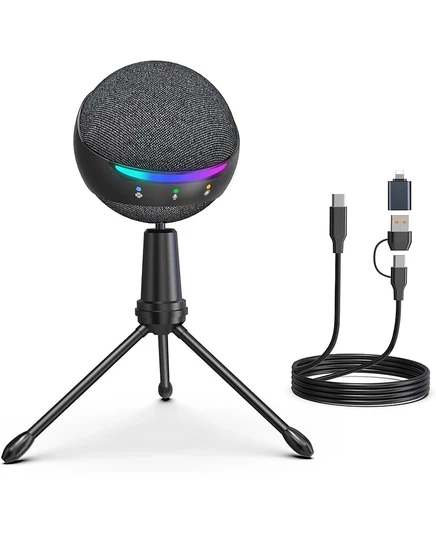 USB-микрофон ZealSound RGB с шумоподавлением, черный
