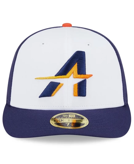Мужская белая/темно-синяя шляпа New Era Houston Astros 2025 City Connect с низким профилем длиной 58 см, приталенная шляпа white, navy