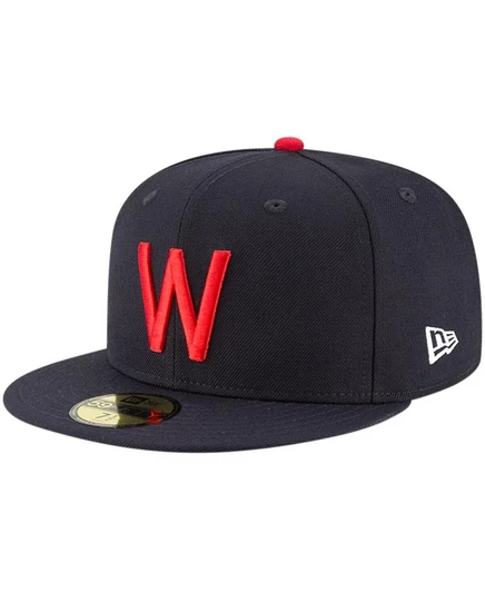 Мужская приталенная шляпа New Era темно-синего цвета из коллекции Washington Senators Cooperstown из шерсти 59-го размера синего цвета