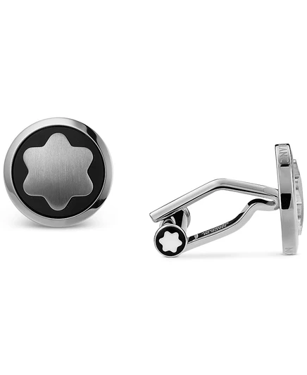 Мужские запонки Montblanc Star из стали, серебристые