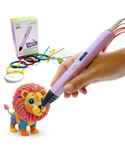 НОВЫЙ myFirst 3dPen Artist STEM для обучения 3D-рисованию подростков и взрослых с помощью биоразлагаемых нитей Полный набор фиолетовый