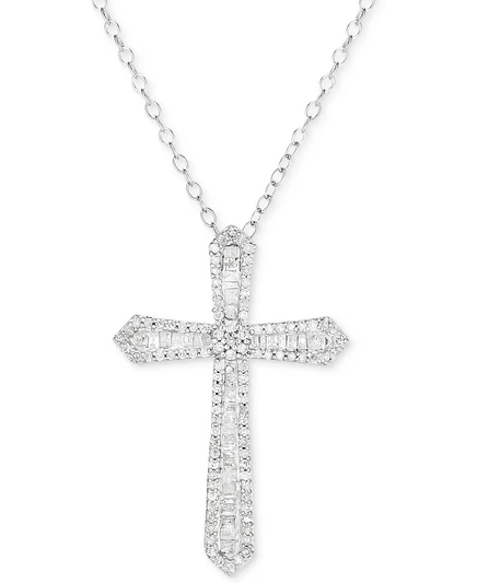 Кулон Macy's Diamond Cross 18″ 0,5 карат, серебристый