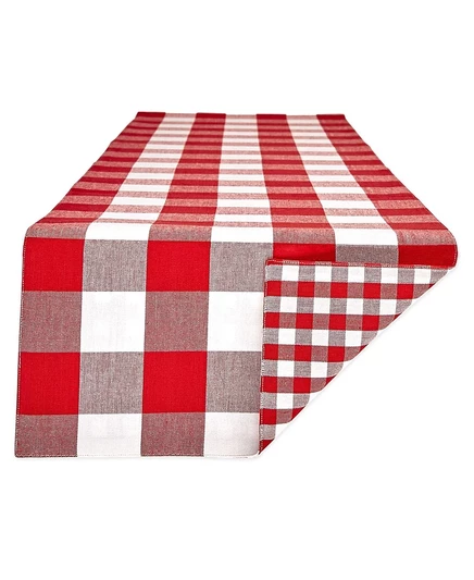 Дорожка стола Design Imports в клетку, 36×274 см, красная