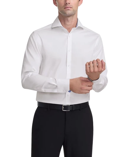 Мужская рубашка премиум-класса из негладкого материала Slim Fit off white