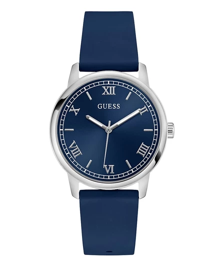 Мужские аналоговые часы GUESS сине-серебристого оттенка, серебро 40 мм