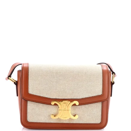 Женская сумка Pre-Owned Celine Teen Triomphe, коричневая