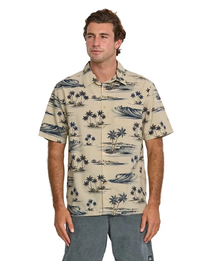 Мужская рубашка Quiksilver Waterman Day Dreamin', бежевая