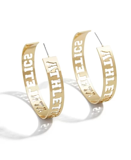 Серьги-кольца с крупными вырезами от Erin Andrews x Baublebar Oakland Athletics gold