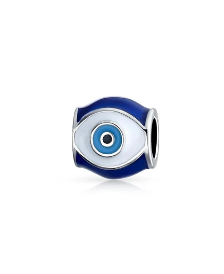Шарм-бусина Bling Jewelry «глаз» из серебра с синей эмалью