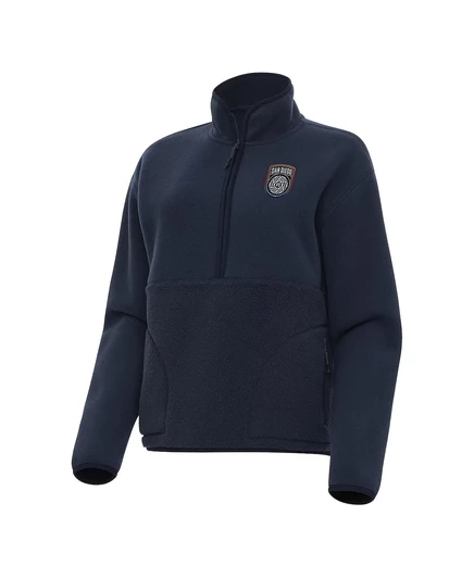 Женская толстовка Antigua Navy San Diego FC с рисунком на молнии до половины длины navy