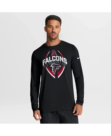 Мужская черная футболка Nike Atlanta Falcons Prime Time Legend Icon Performance с длинным рукавом