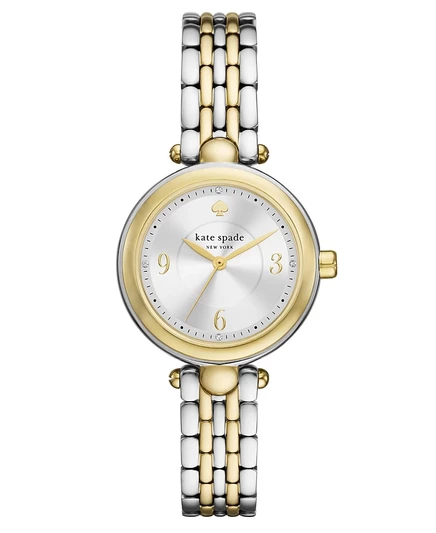 Женские двухцветные часы Kate Spade New York Gracie Round с тремя стрелками из нержавеющей стали, 32 мм