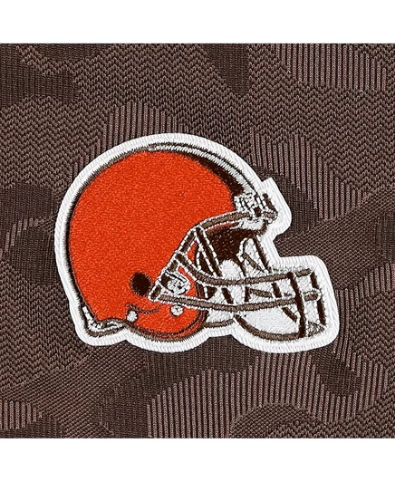 Мужская толстовка Antigua Brown Cleveland Browns Brigade с застежкой-молнией на четверть brown