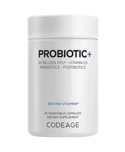 БАД Codeage Probiotic+ 50 млрд КОЕ, 30 капсул, белая