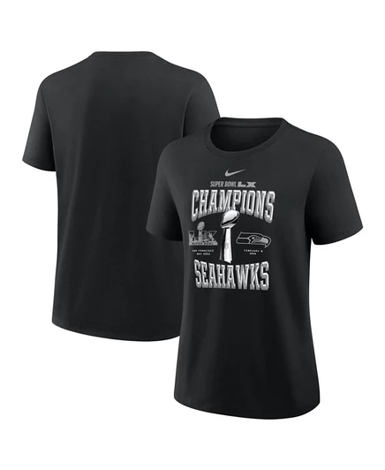 Женская футболка Nike Super Bowl LX Seattle Seahawks, черная