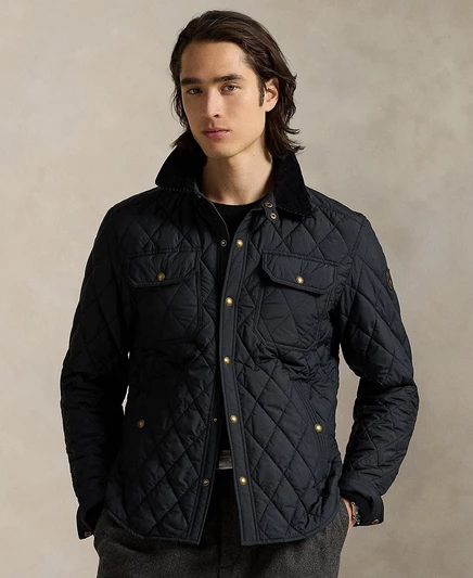 Мужская стеганая водоотталкивающая куртка Beaton с застежкой спереди polo black
