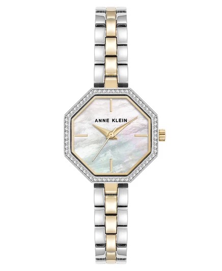 Уникальные женские кварцевые часы Anne Klein с восьмиугольным корпусом из двухцветного металлического сплава, 26 мм multi