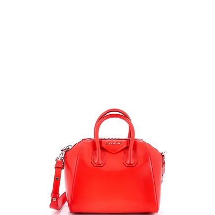 Женская сумка Givenchy Mini Antigona лакированная кожа, красная