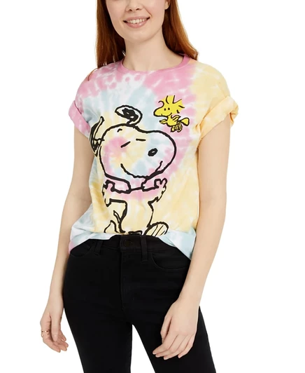 Молодежная футболка Peanuts Snoopy Woodstock, тай-дай