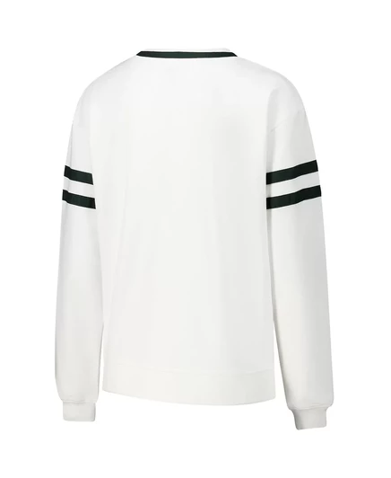 Женская белая футболка Concepts Sport Michigan State Spartans Borough из французского махрового материала с аркой поверх футболки с длинным рукавом white