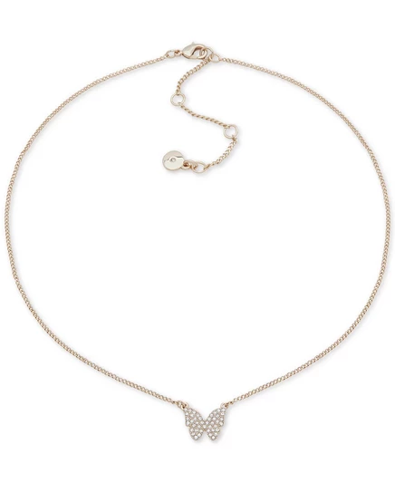 Колье с бабочкой из паве DKNY, удлинитель 16 дюймов + 3 дюйма gold