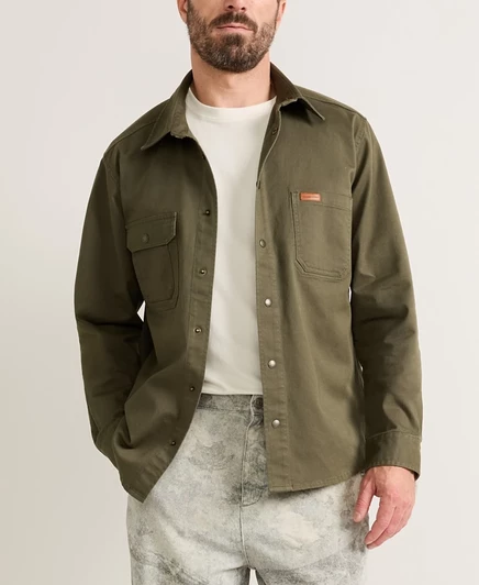 Мужская рабочая рубашка из саржи Pendleton с длинным рукавом зеленого цвета