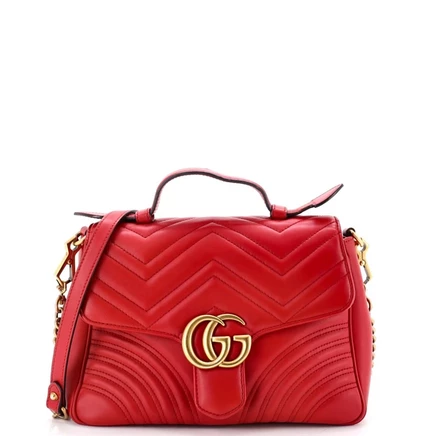 Женская сумка Gucci Small GG Marmont мателассе, красная