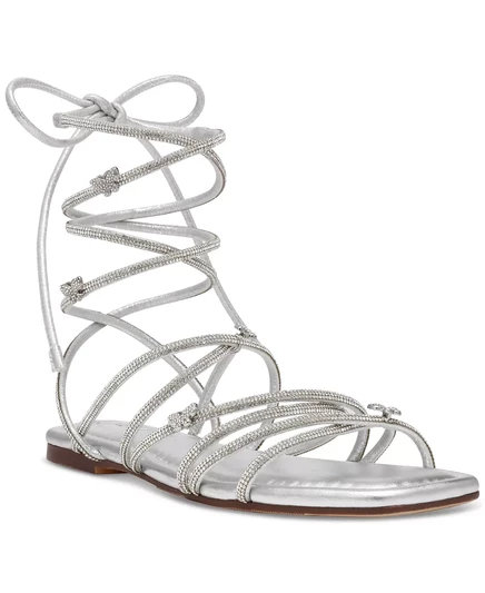  Босоножки на плоской подошве со шнуровкой Ednaa, созданные для Macy's silver bling