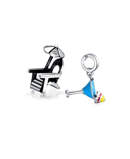Набор шармов Bling Jewelry, окисленное серебро, синий