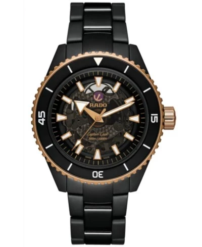 Мужские швейцарские автоматические часы Rado Captain Cook с керамическим браслетом в стиле хай-тек, 43 мм, без цвета