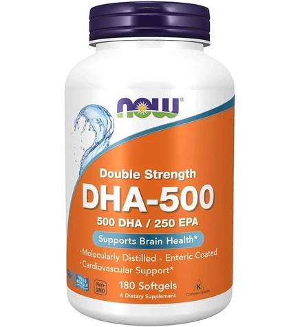 Биодобавка NOW Foods DHA-500 500 мг, 180 мягких капсул