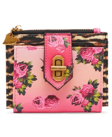 Женское портмоне Betsey Johnson Leopard Floral, розовое