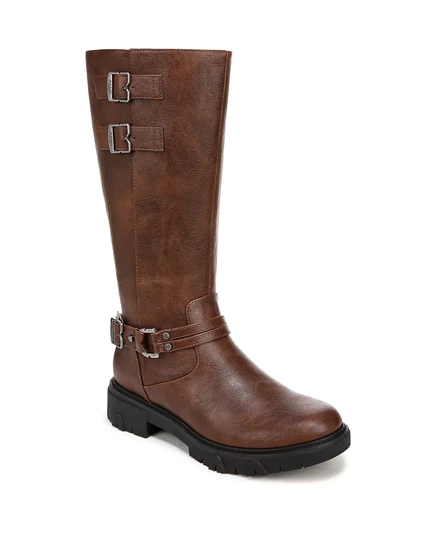 Женские ботинки до колена на подошве HeadStart Moto от Dr. Scholls chestnut faux leather
