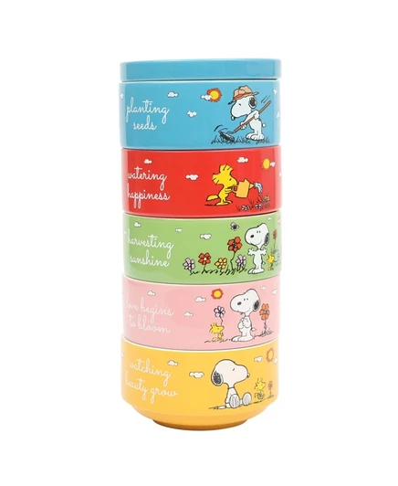 Набор керамических мисок Peanuts Snoopy из 6 упаковок с 5,5-дюймовым декором и тарелкой