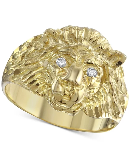 Кольцо Macy's Lion из 10k золота с бриллиантами