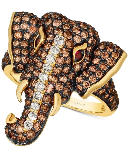 Кольцо Le Vian Elephant с бриллиантами и рубином, 14k