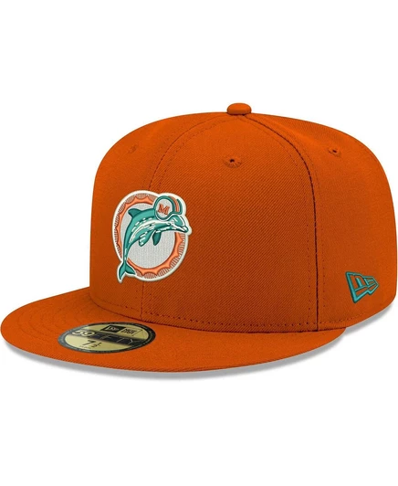 Мужская кепка New Era 59FIFTY Omaha Throwback, оранжевая