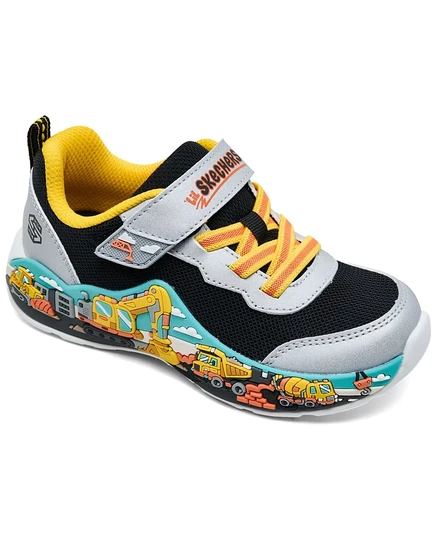 Детские кроссовки Skechers со светом, черно-серебристые