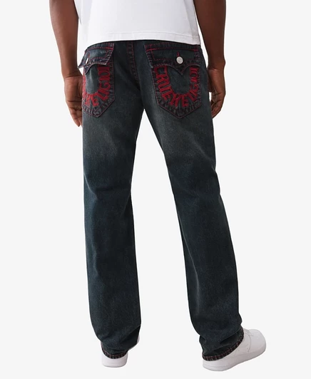 Мужские джинсы True Religion Ricky прямого кроя, синие
