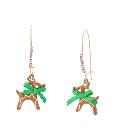 Серьги Betsey Johnson «Санта Бэби» с кристаллами, коричневые