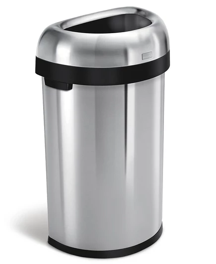 Урна SimpleHuman 60 л полукруглая нержавеющая открытая