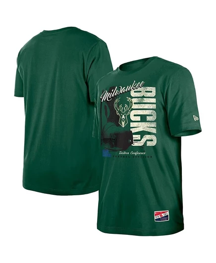 Мужская футболка New Era Milwaukee Bucks винтажная, зеленая